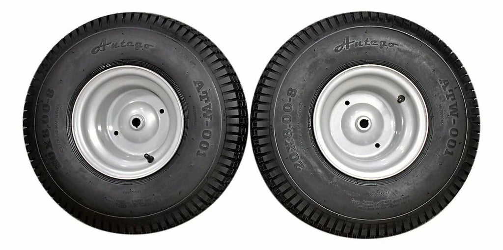 20x8.00-8 4 Ply Lawn & Garden Mower Tires & Wheels Set of Two H5704