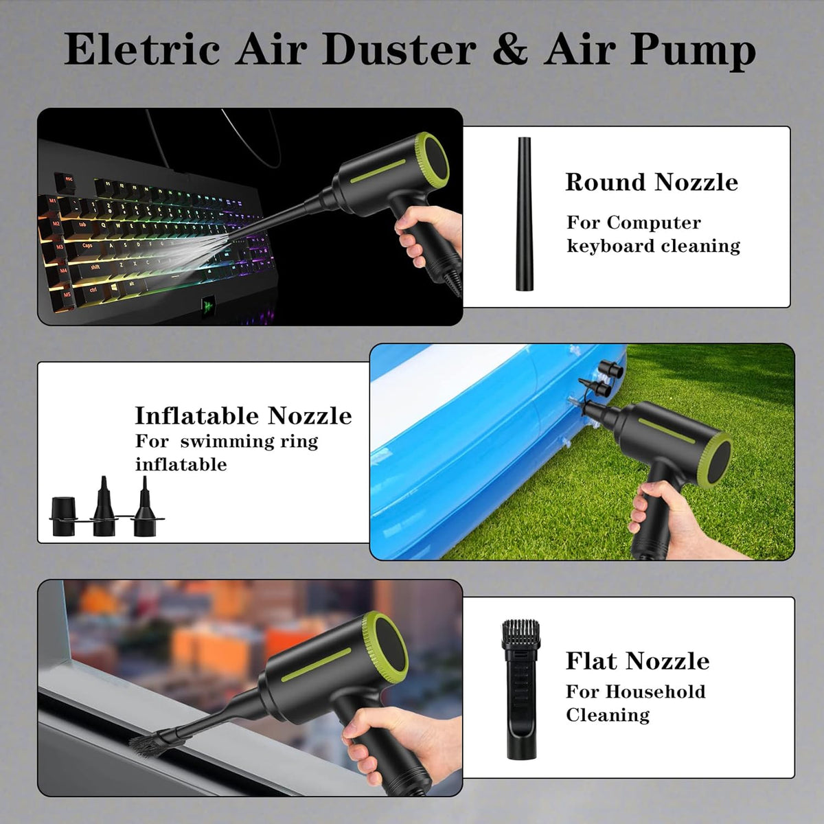 2 in 1 Compressed Air Duster K7105