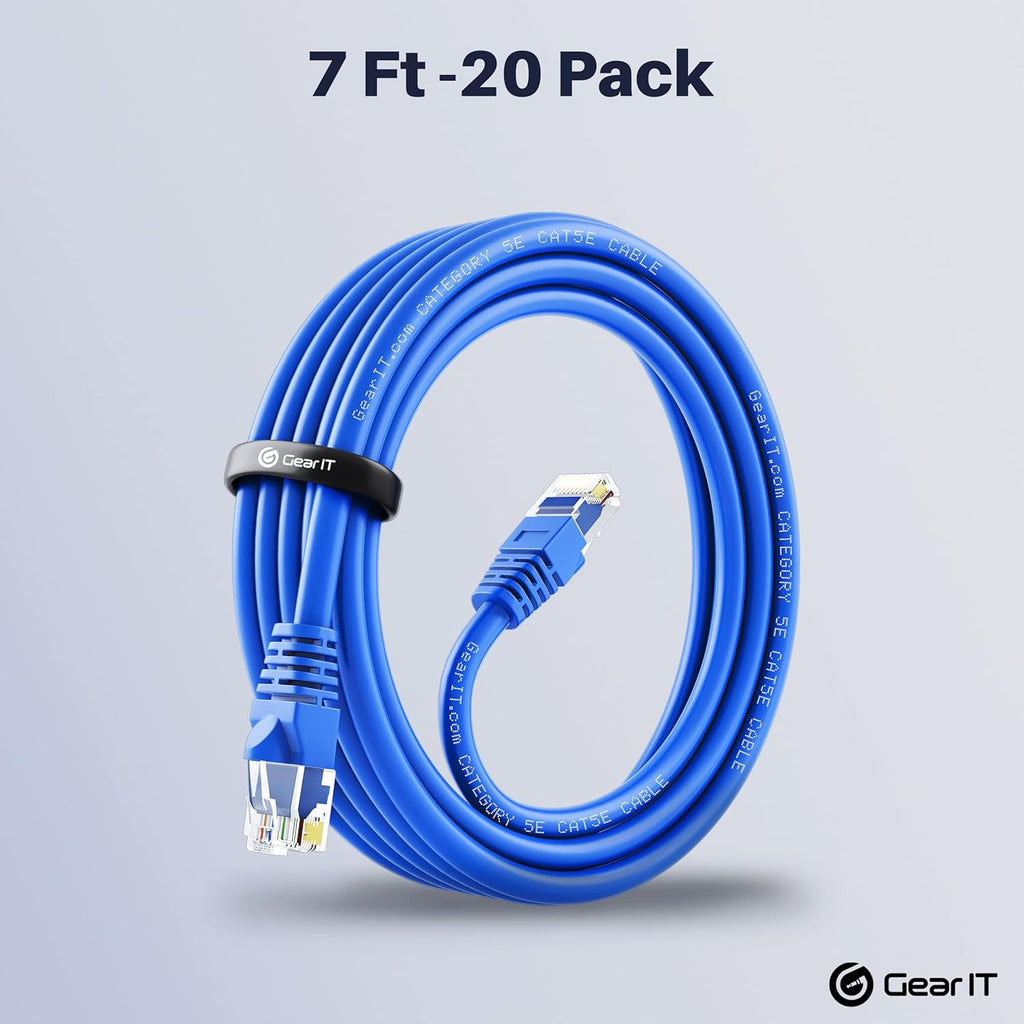 Cat5e Ethernet Patch Cable 7 Feet Blue L6102