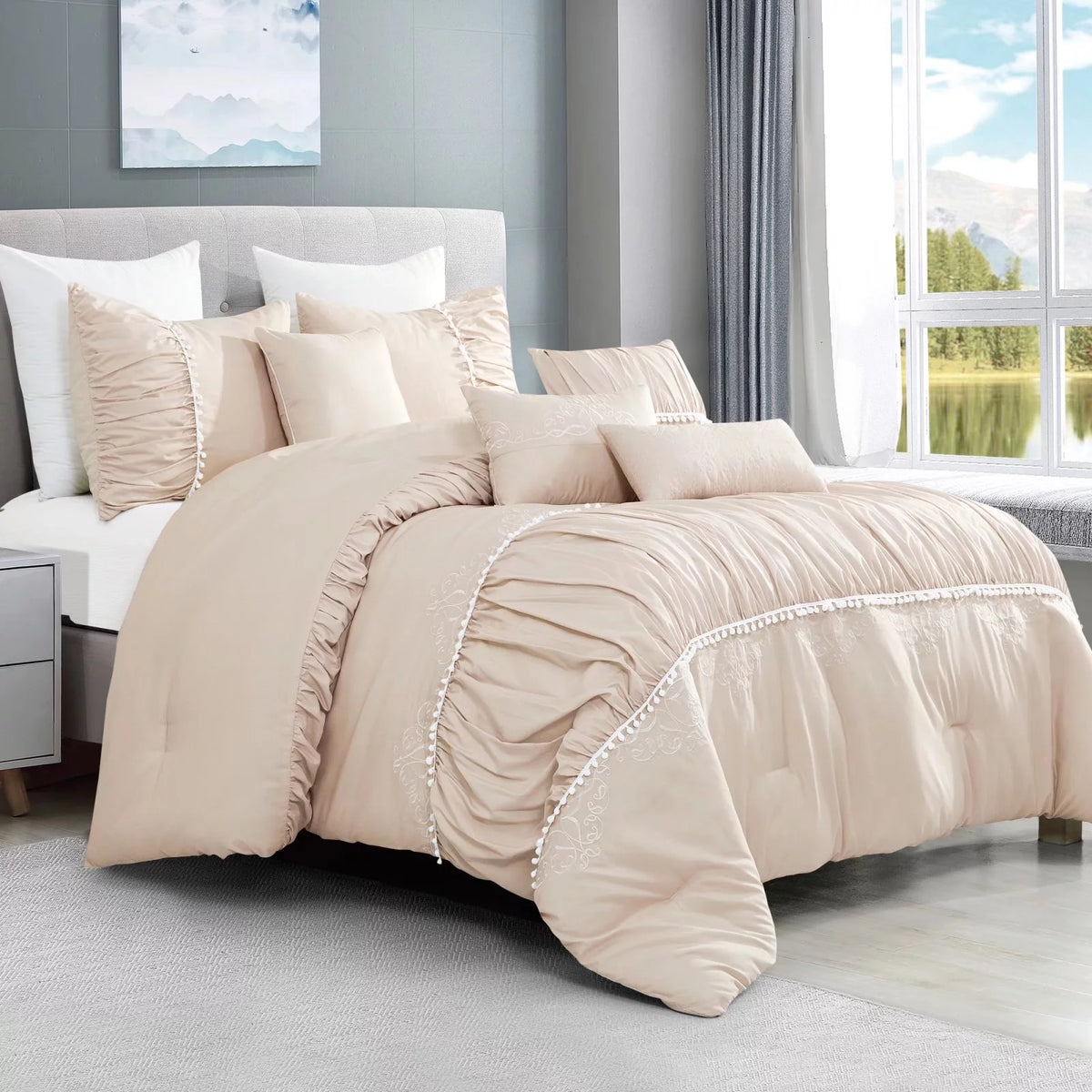 King 7 Piece Yarn Dyed Comforter Set X191