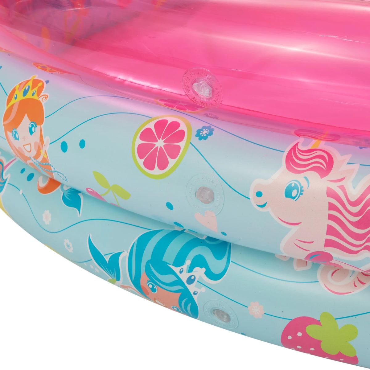 Round Inflatable 3-Ring Kiddie Splash Play Pool Pink R194890