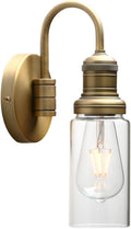 Vintage Gooseneck Wall Sconce with Clear Glass Shade Q10139