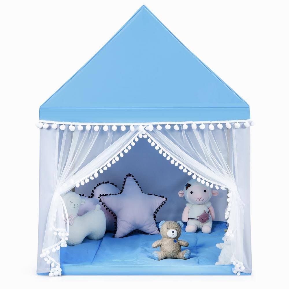 Kids Play Tent Playhouse Castle with Mat Blue J719
