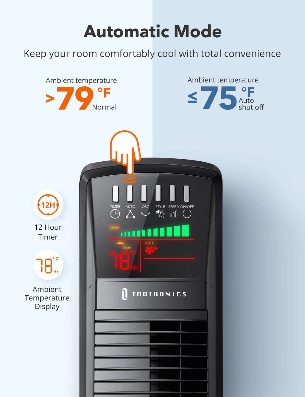 Bladeless Oscillating Tower Fan with Remote L392850