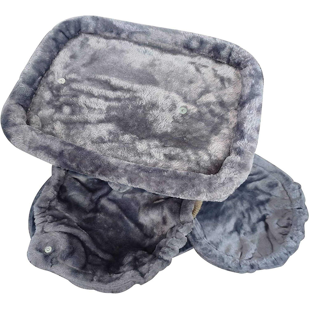 Three Layer Cat Tree with Cat Condo and Two Hammocks, Grey J39230