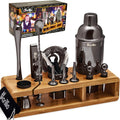 23-Piece Stainless Steel Bartender Kit with Bamboo Stand Q1414