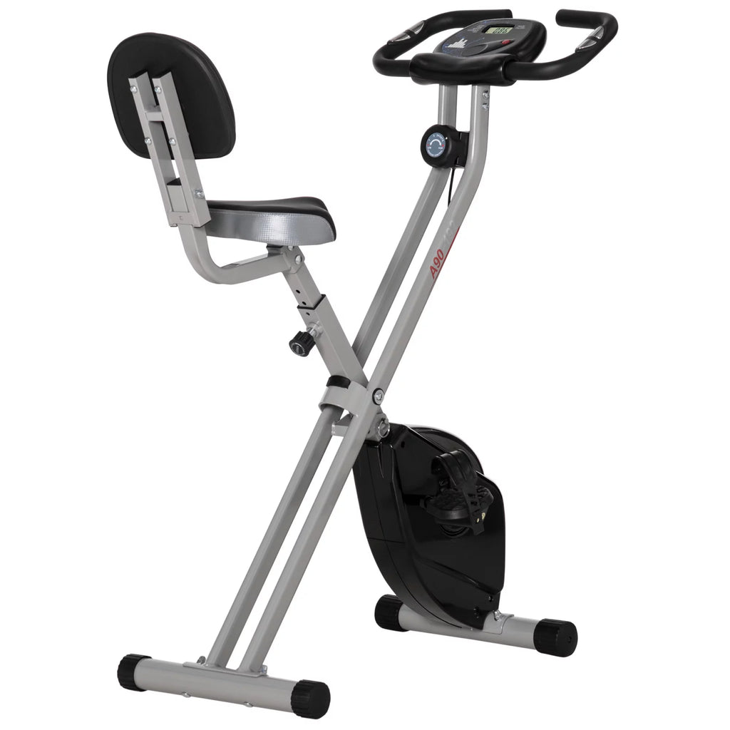 Folding Upright Stationary Exercise Bike with 8 Levels of Magnetic Resistance U7708