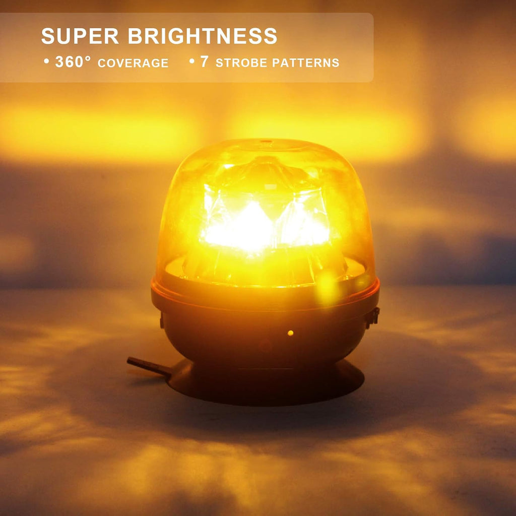 Magnetic Rechargeable Amber Warning Strobe Lights X3435