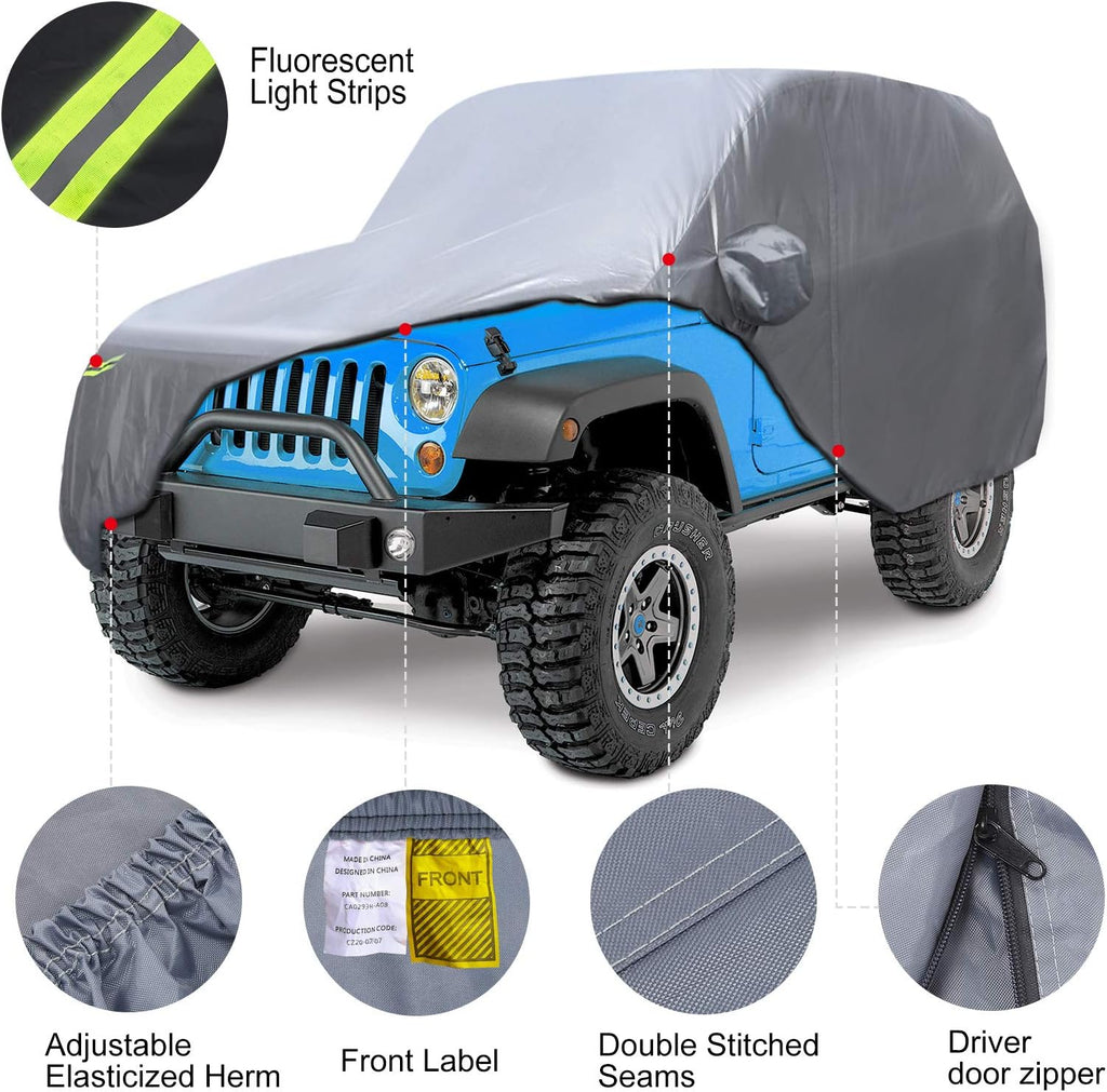 Waterproof 2 Door Car Cover with Windproof Straps B937829