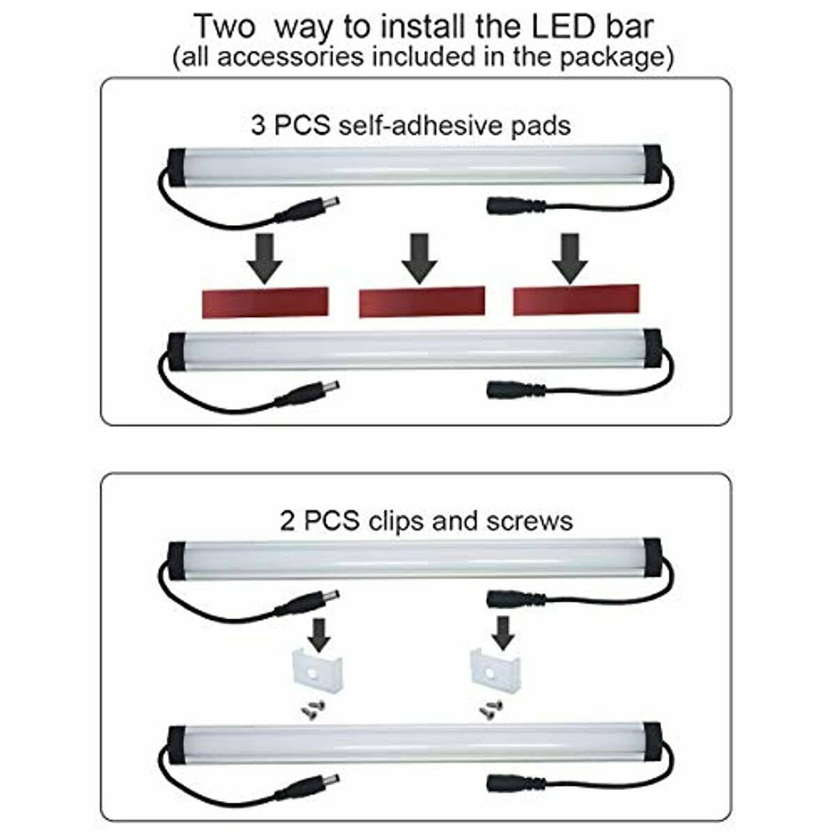 Under Cabinet LED Lighting Kit Plug In, 6 Pcs 12 Inches N538