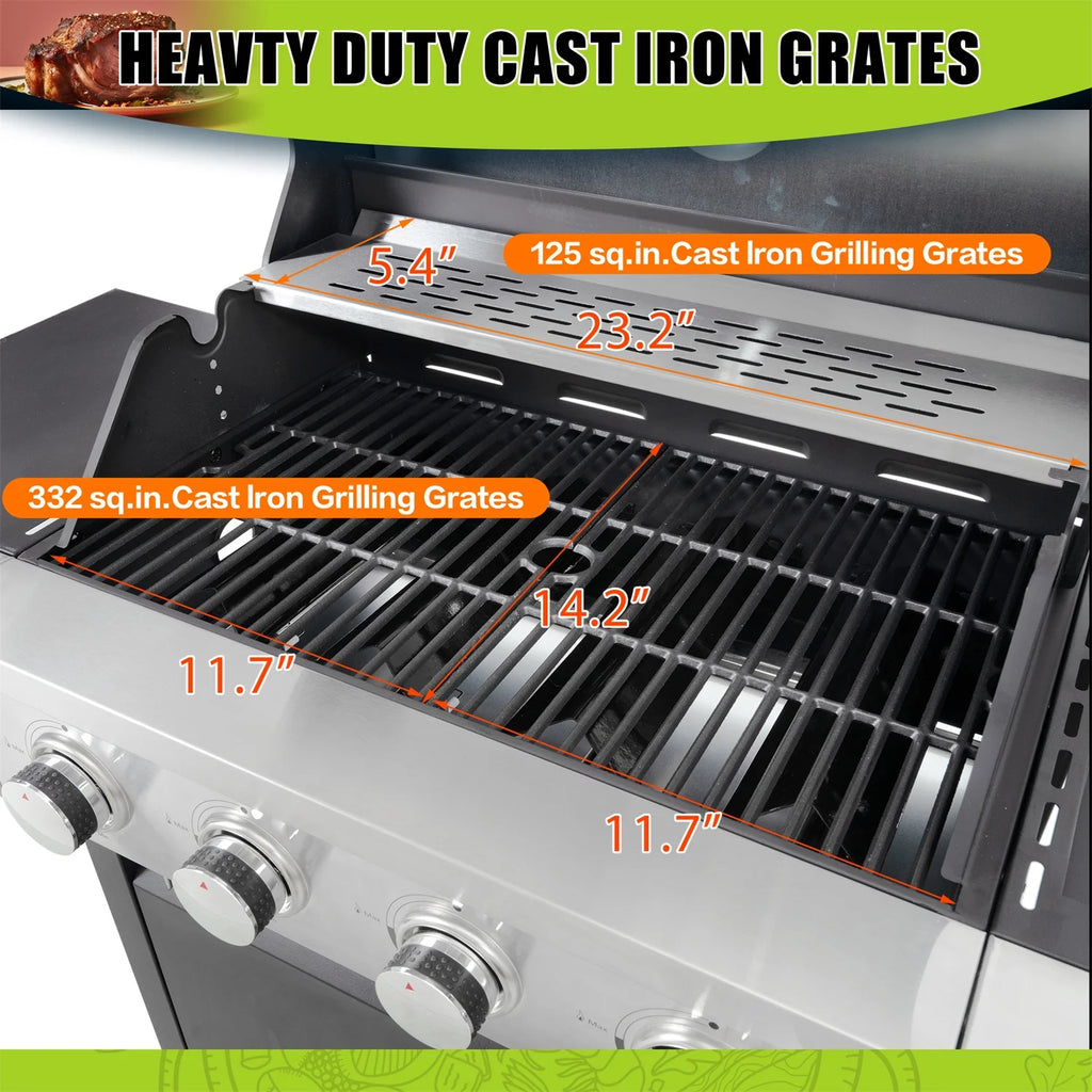 4-Burner Propane Gas Grill Stainless Steel Y8526