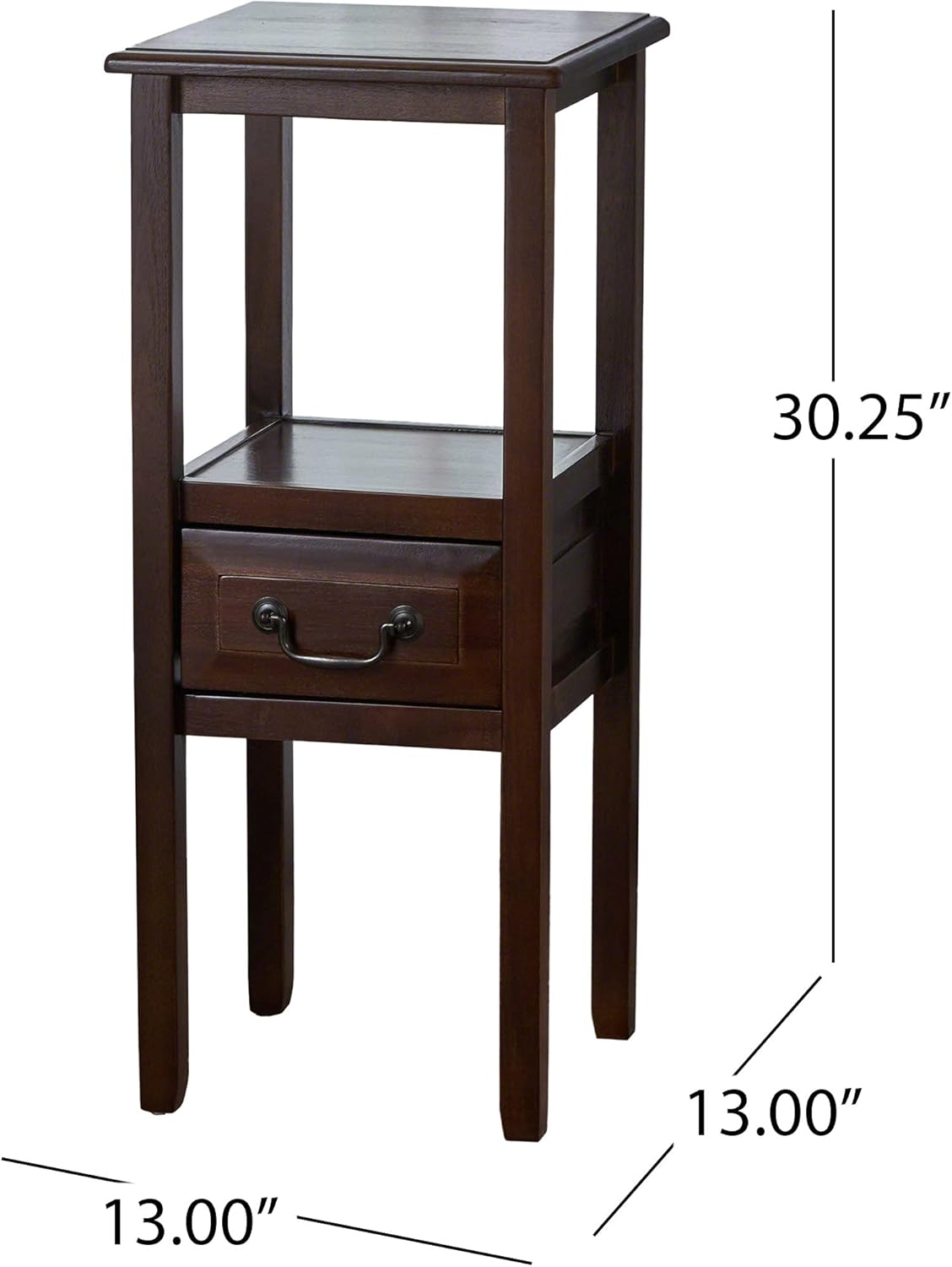 Brown Mahogany Acacia Wood Accent Table Y8544