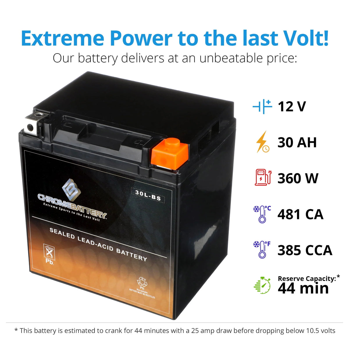12 Volts 30 Ah 270 Cca Battery K10174