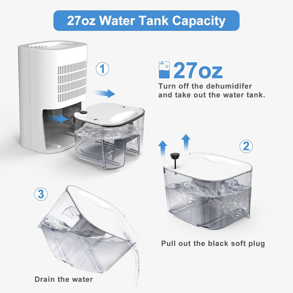 Portable Compact 27oz Mini Dehumidifier Pack of 2 R646