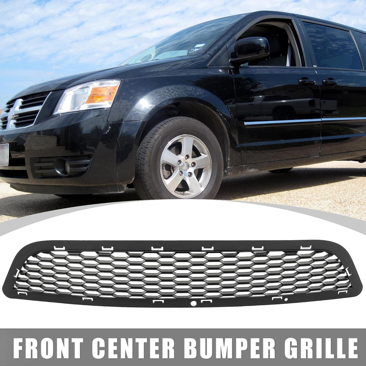 Black Plastic Front Center Bumper Grille V516