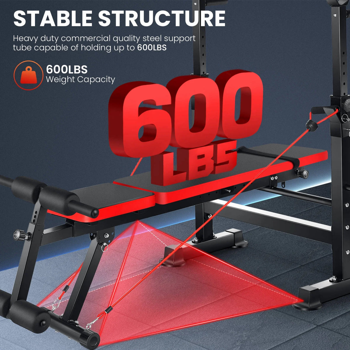 Adjustable Weight Bench Set with Barbell Rack R48816