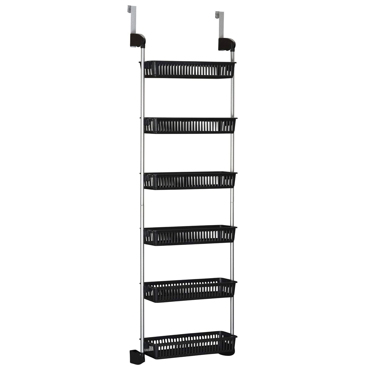 6 Basket Over The Door Storage Rack, Black X4283