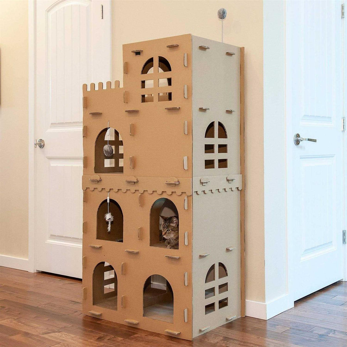 Corrugated Cat Scratcher House with Catnip W215193