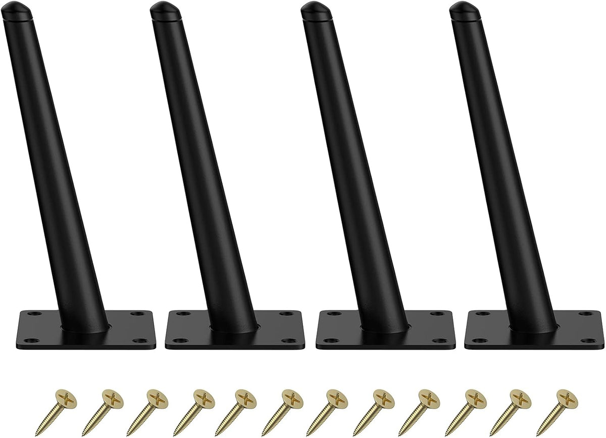 4 Pcs 6 Inch Matte Black Furniture Legs F940815