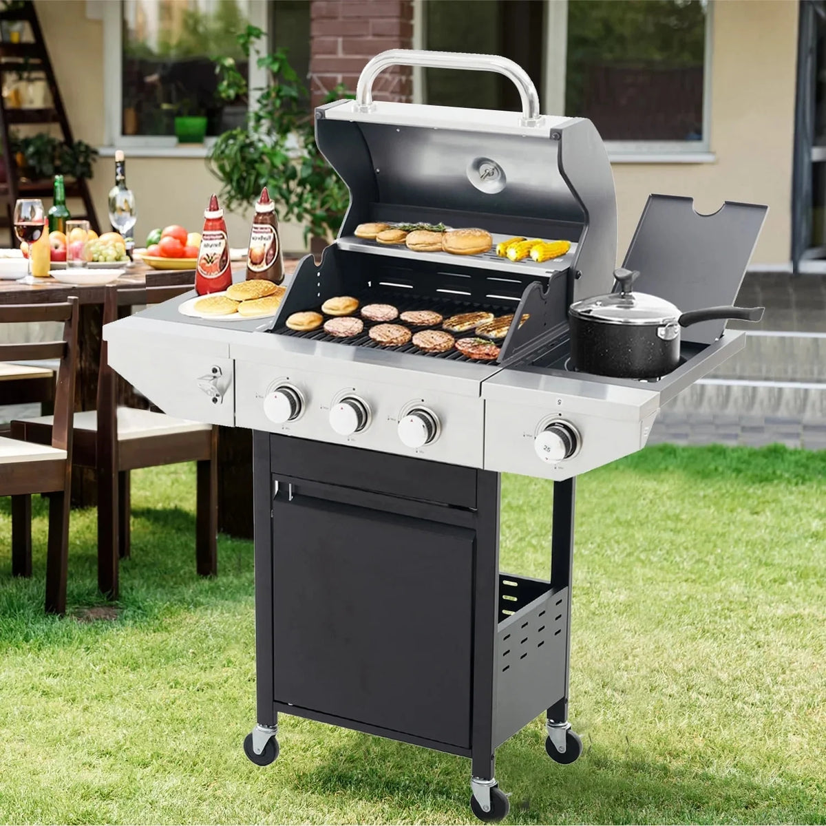 4-Burner Propane Gas Grill Stainless Steel Y8526