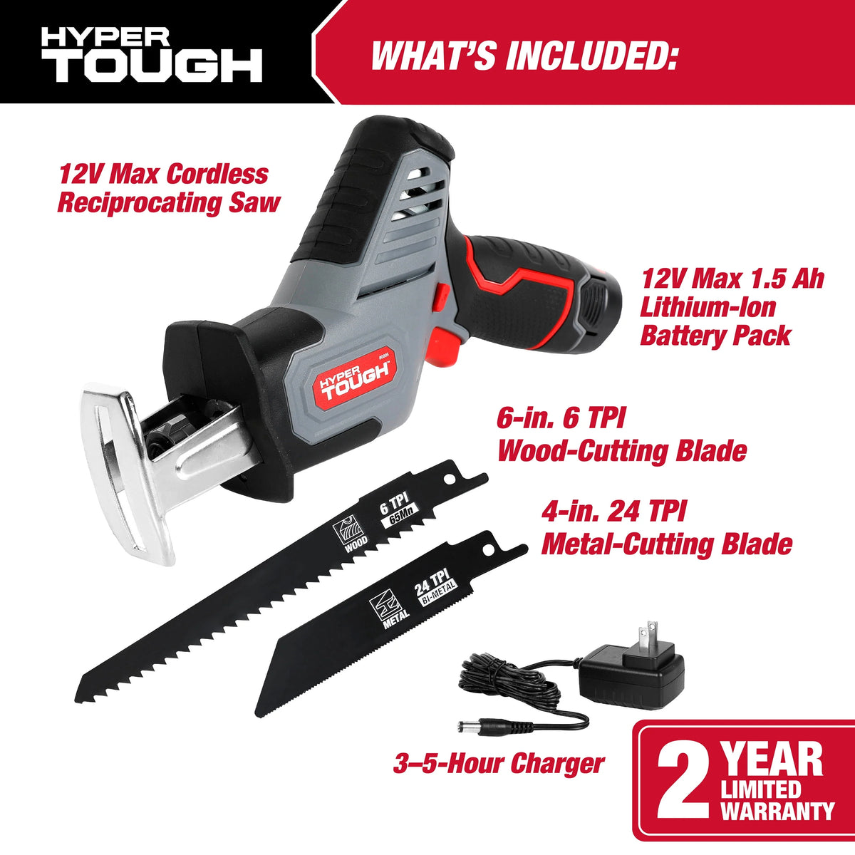 12V Max Lithium-Ion Compact Reciprocating Saw with Battery and Charger T836