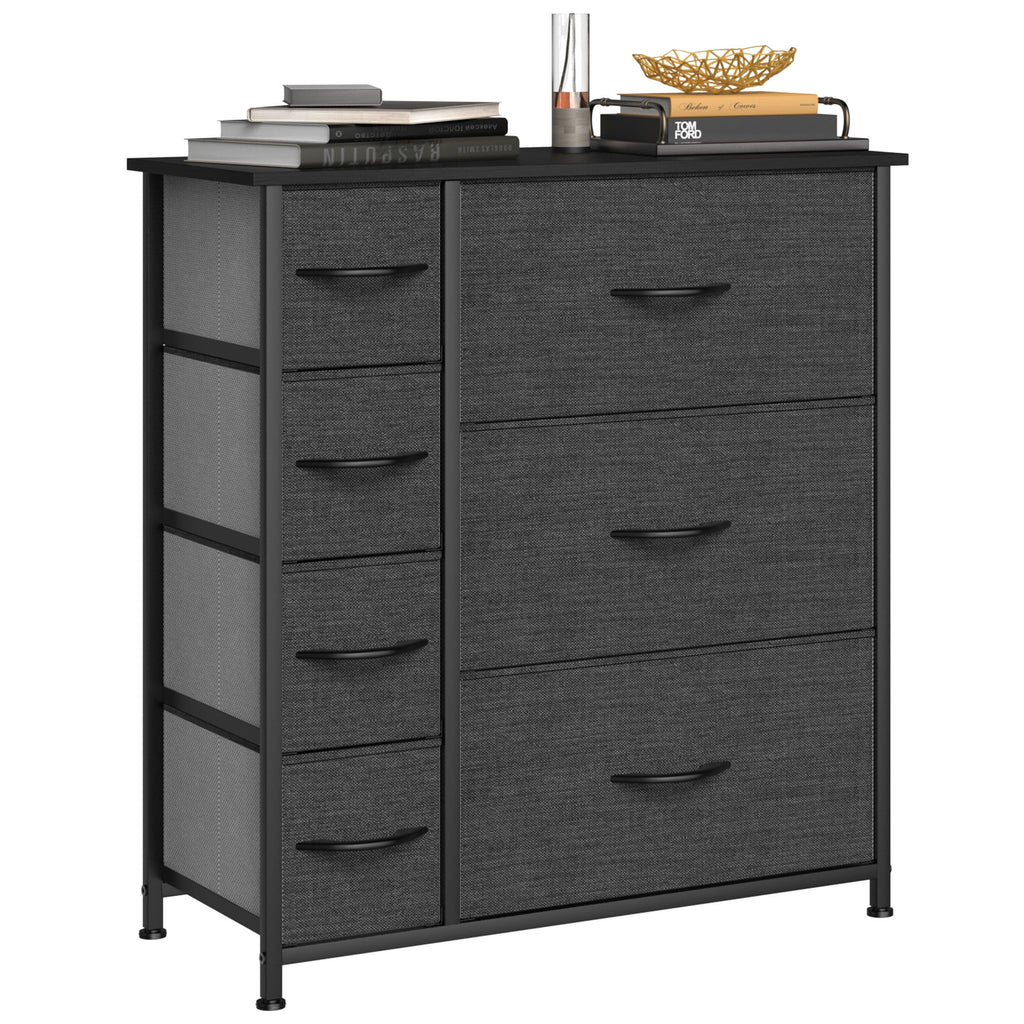 Light Gray 7 Drawer Fabric Dresser N4951