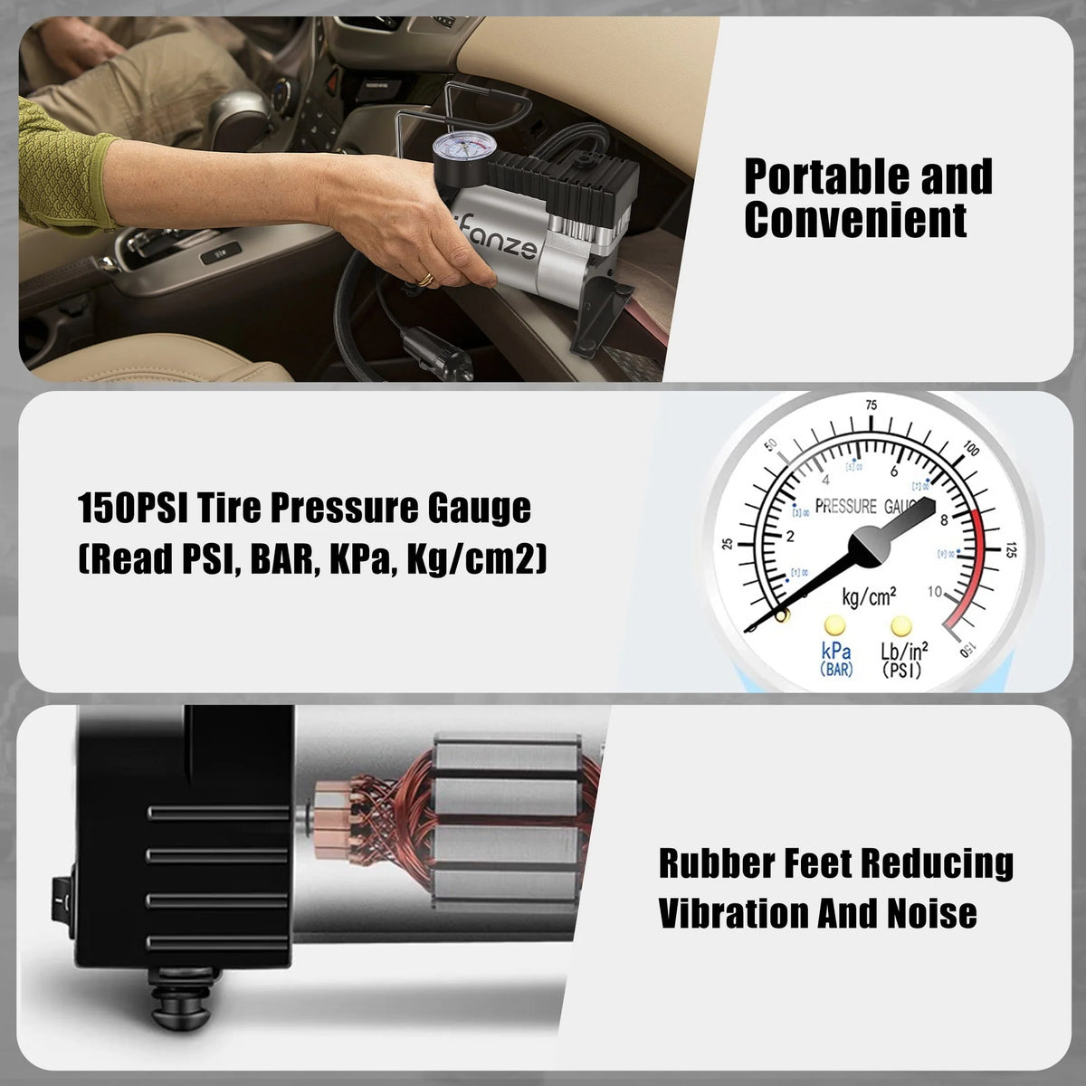 Portable Air Compressor Tire Inflator 12V C152