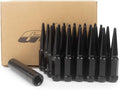 14x1.5 Black Spiked Lug Nuts 24pcs I74913