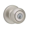 Keyed Entry Knob, Brass, Satin Nickel 3 Pack B123