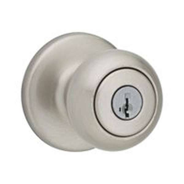 Keyed Entry Knob, Brass, Satin Nickel 3 Pack B123
