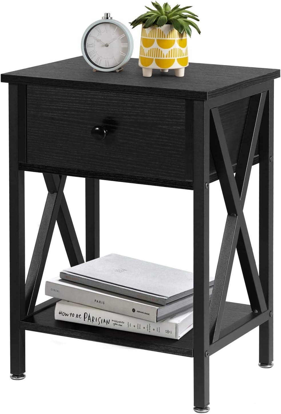 Rustic Brown Storage Cabinet and Drawer Nightstand U528893