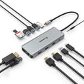 USB C Hub with 4K HDMI VGA Ethernet USB SD Card Reader Audio Jack 87W PD3.0 S321