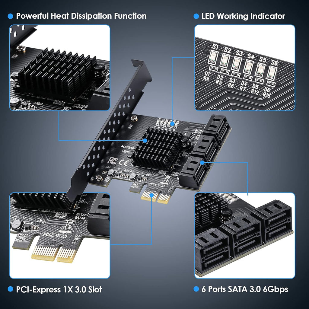 PCIe SATA Card 8 Ports SATA 3.0 Expansion Card C59248