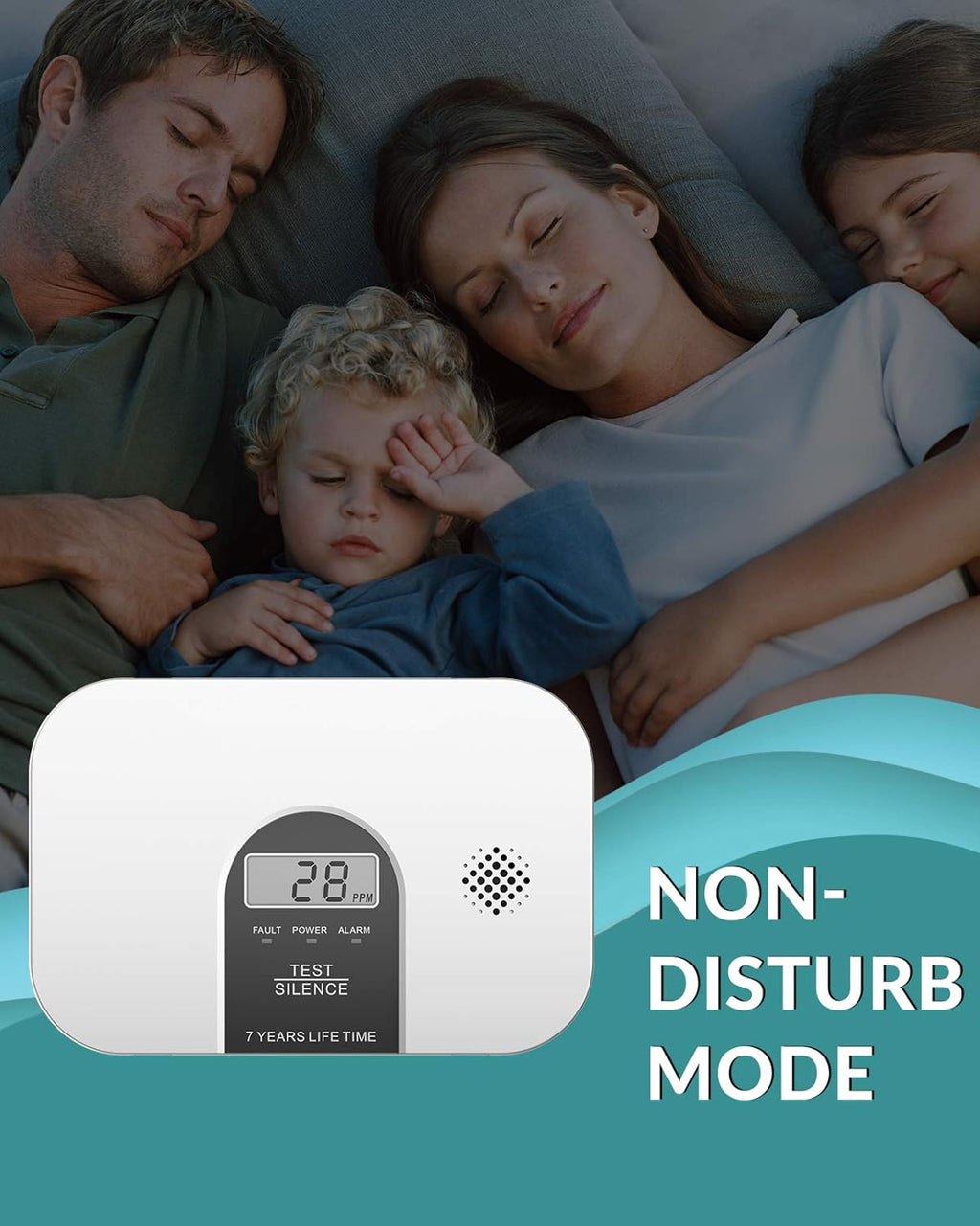 Carbon Monoxide Alarm Detector with LCD Digital Display, 4 Packs E4544