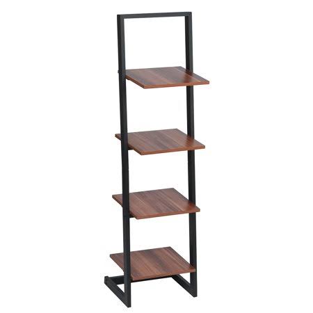 Wooden 4 Tier Ladder Shelf Bookcase with Metal Frames D1803