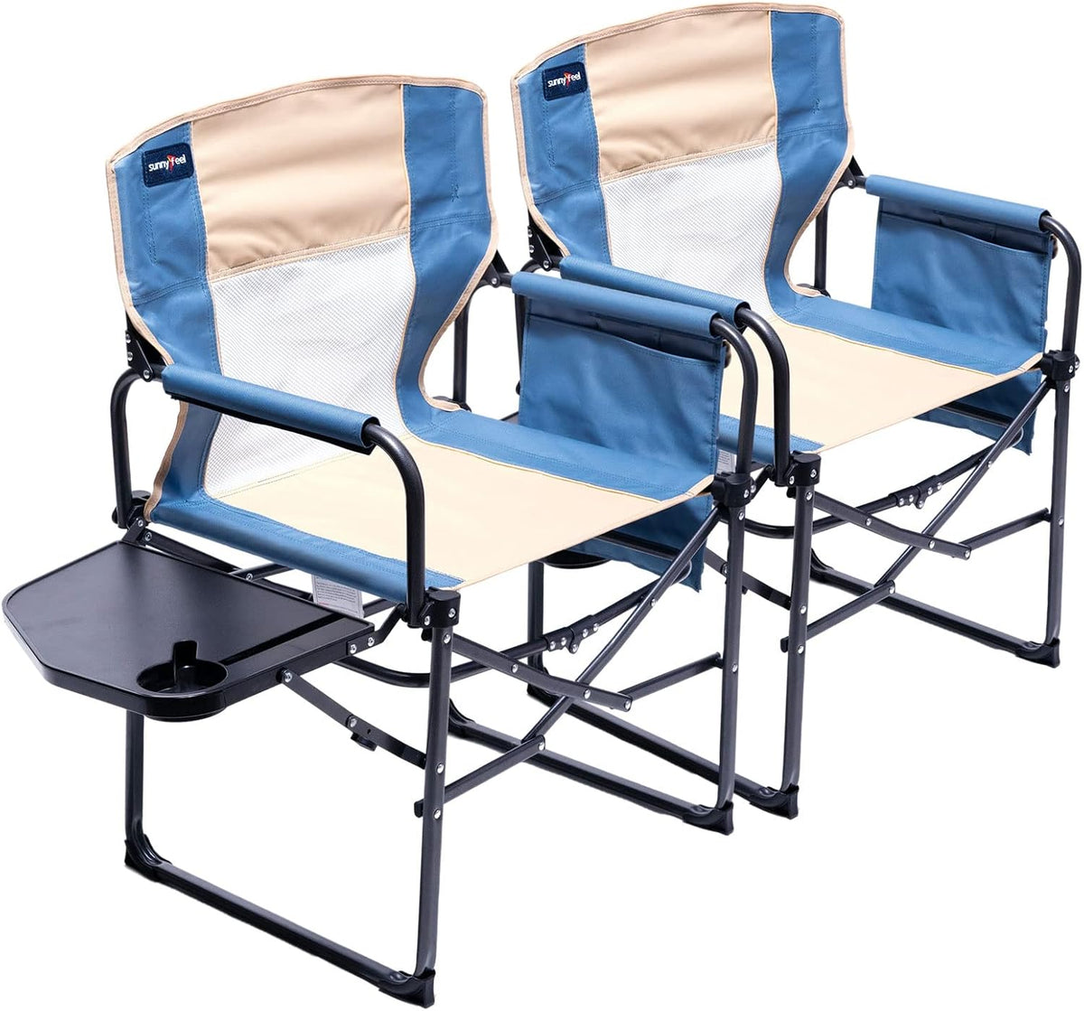 Oversized Heavy Duty Folding Camping Chair with Side Table P363568