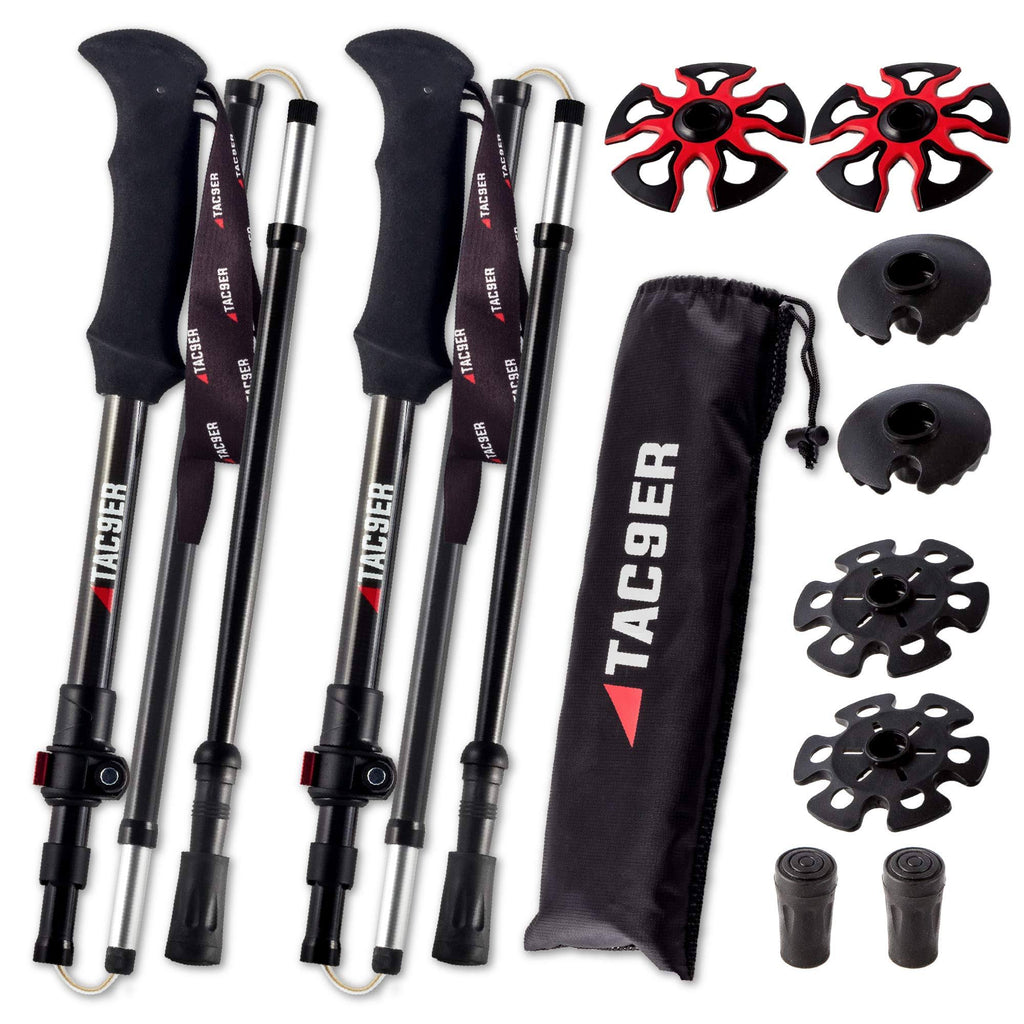 Ultralight Carbon Fiber Adjustable Trekking Poles with Straps N60472
