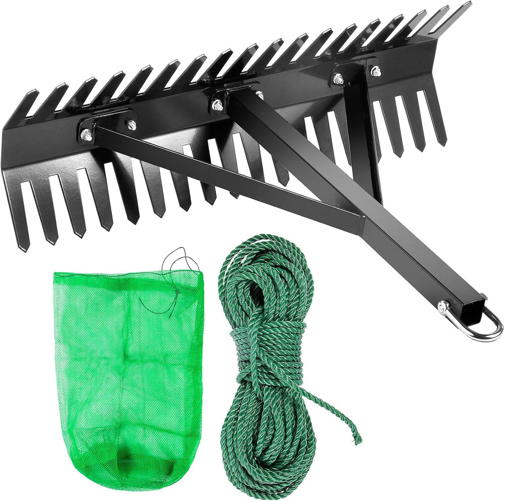 16 inch Double Sided Aquatic Weed Rake with 66ft Rope W1137