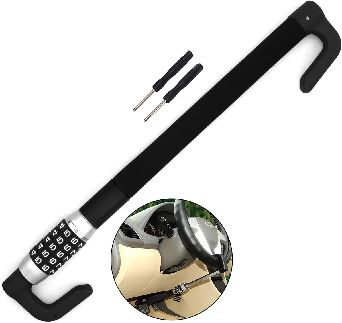Heavy Duty 5 Digit Combination Steering Wheel Brake Lock D633
