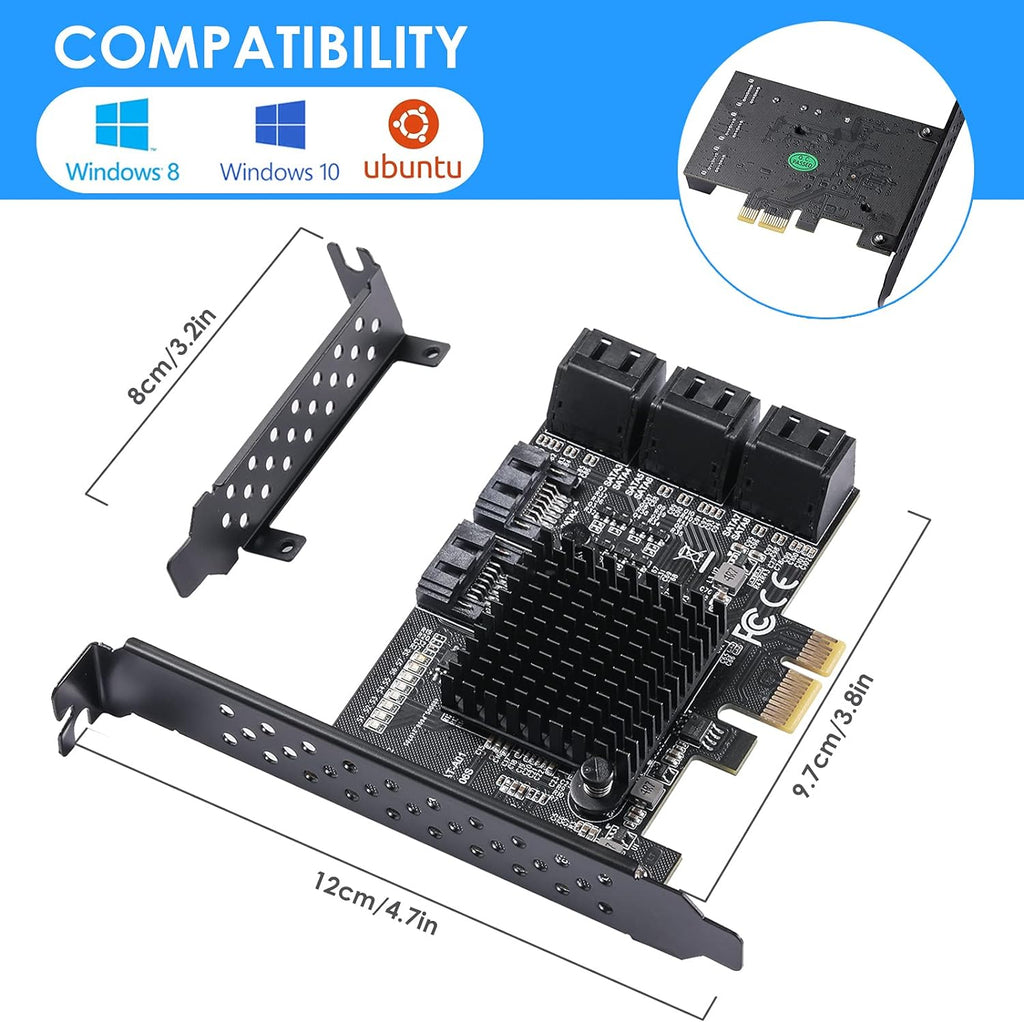 PCIe SATA Card 8 Ports SATA 3.0 Expansion Card C59248