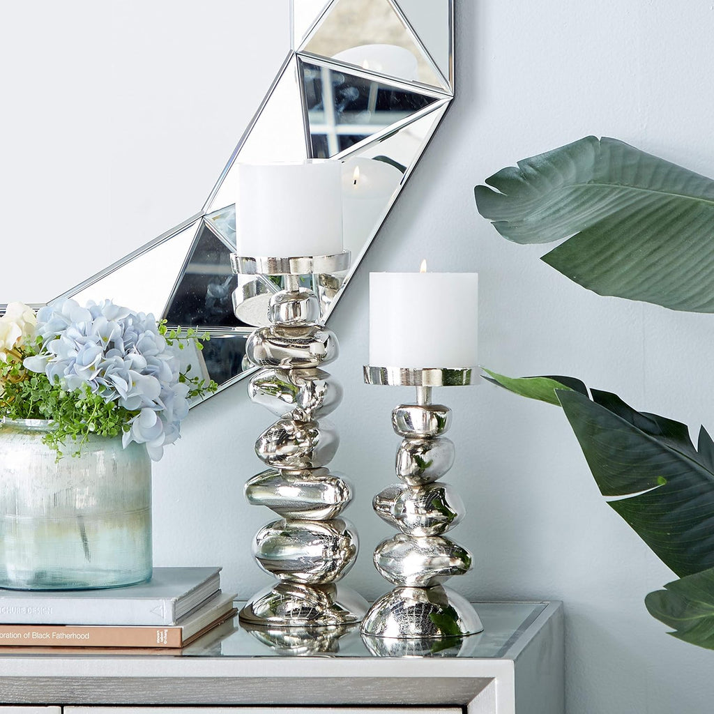 Silver Candle Holder Set of 2 L8512