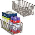 Metal Wire Storage Basket Bin with Handles, 2 Pack Matte Black V996115