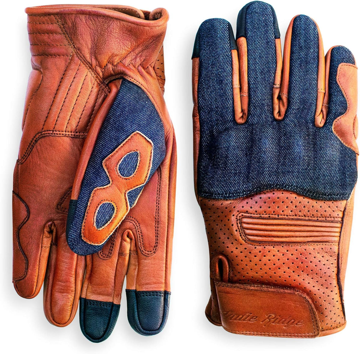 Leather Motorcycle Gloves with Touchscreen B522420