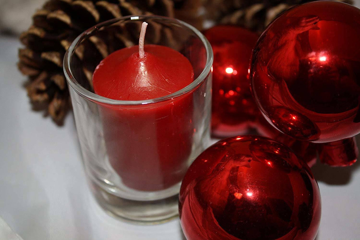 24 Christmas Red Scented Votive Candles Y12189