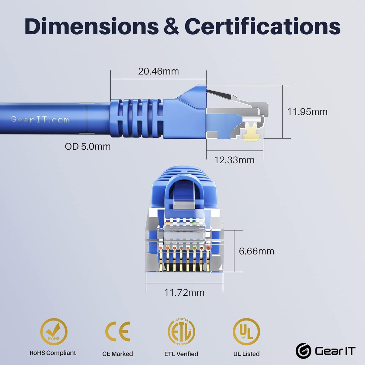 Cat5e Ethernet Patch Cable 7 Feet Blue L6102
