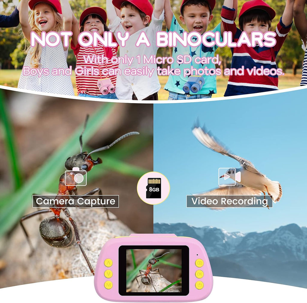 Portable Handheld Kids Microscope 2 LCD Pink X7757