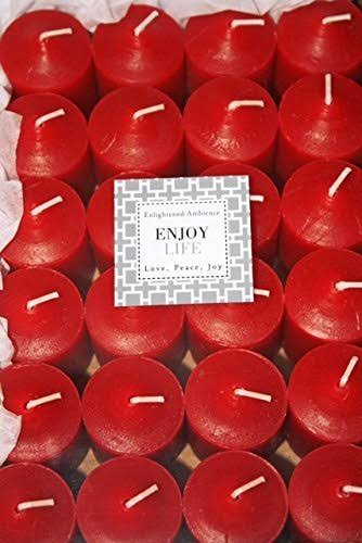 24 Christmas Red Scented Votive Candles Y12189