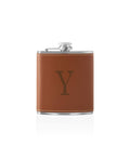 Brown Leather Flask Set A708