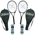2-Player Aluminum Tennis Racket Set with Balls and Carry Cases O9339