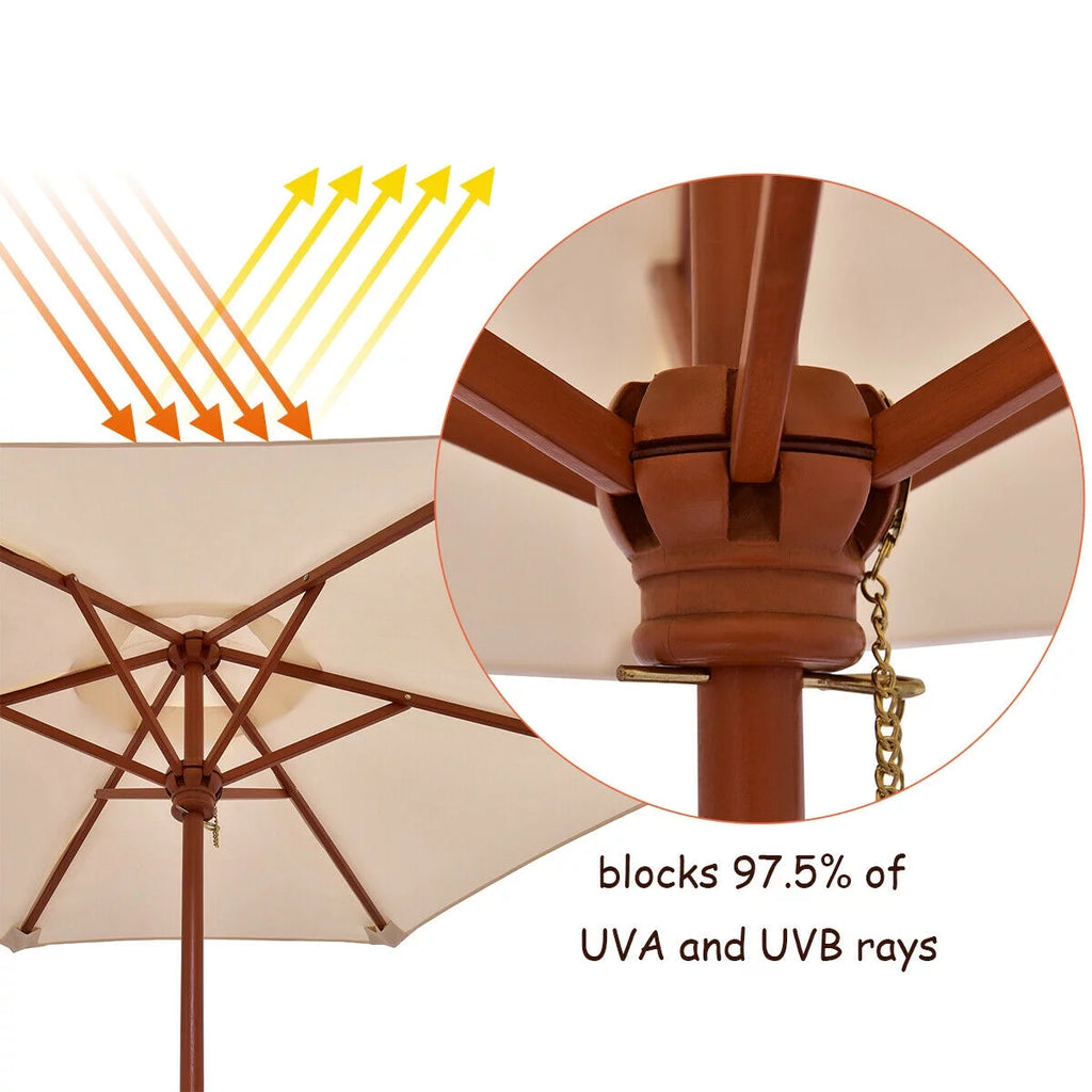 Children Outdoor 4 Seat Kids Picnic Table Bench with Folding Umbrella Z801